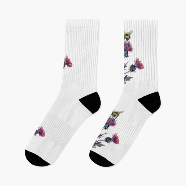 Item preview, Watercolor Scottish Thistle And Bumblebee designed and sold by virillanissa.