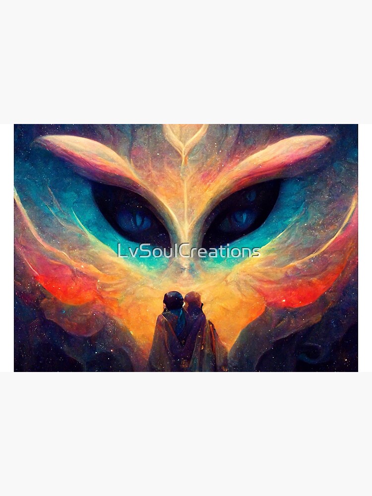 The Couple facing Cosmic Intelligence - spiritual art spiritual artwork spirituality wellness well-being by LvSoulCreations