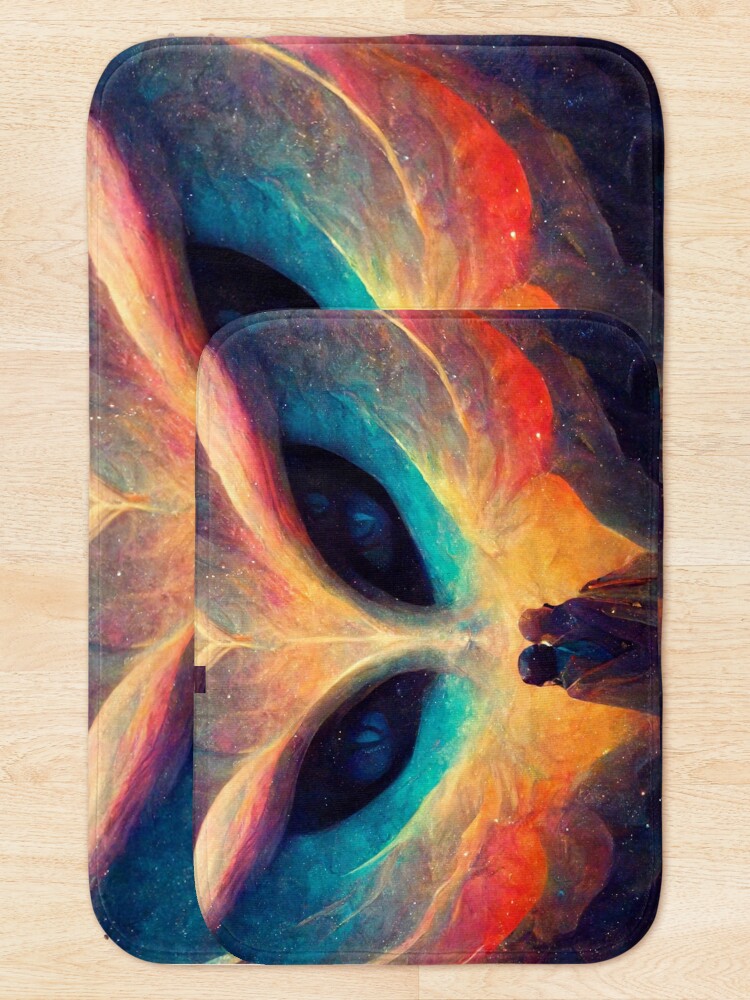 Alternate view of The Couple facing Cosmic Intelligence - spiritual art spiritual artwork spirituality wellness well-being Bath Mat
