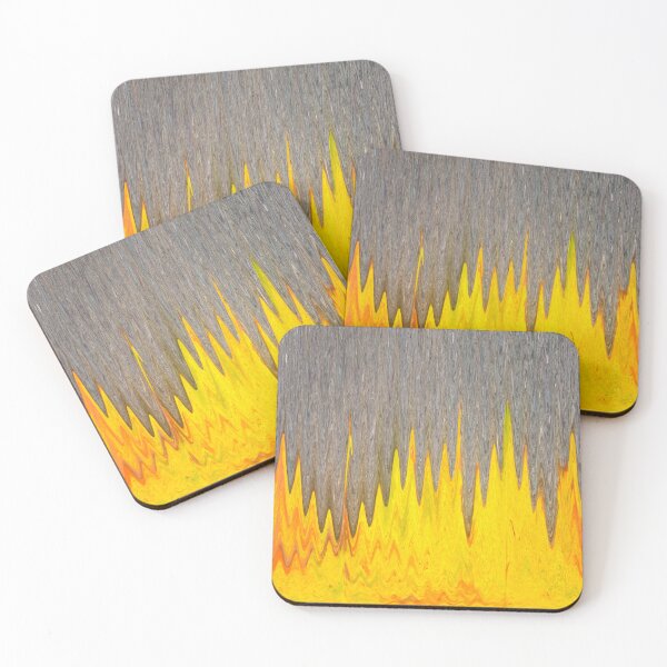Item preview, Grey and yellow sound equalizer effect abstract pattern designed and sold by Rozzzita7.