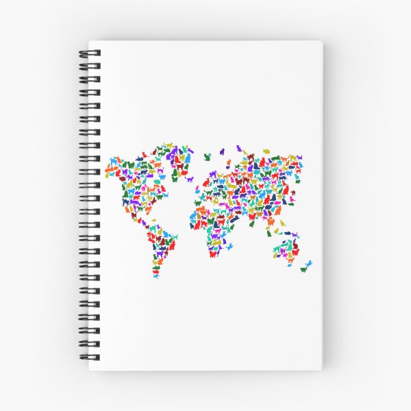 Aperçu de l'œuvre Cats World Map créée et vendue par InkistPrints.