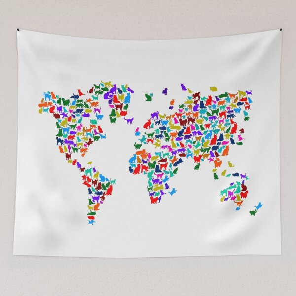 Item preview, Cats World Map designed and sold by InkistPrints.