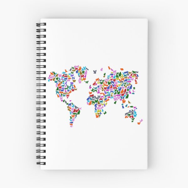 Aperçu de l'œuvre Cats World Map créée et vendue par InkistPrints.