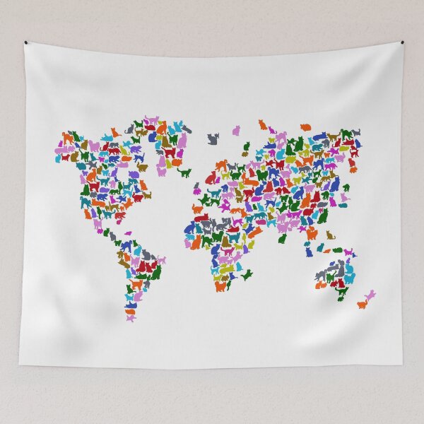Item preview, Cats World Map designed and sold by InkistPrints.