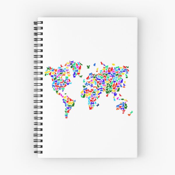 Aperçu de l'œuvre Cats World Map créée et vendue par InkistPrints.