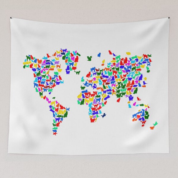 Item preview, Cats World Map designed and sold by InkistPrints.