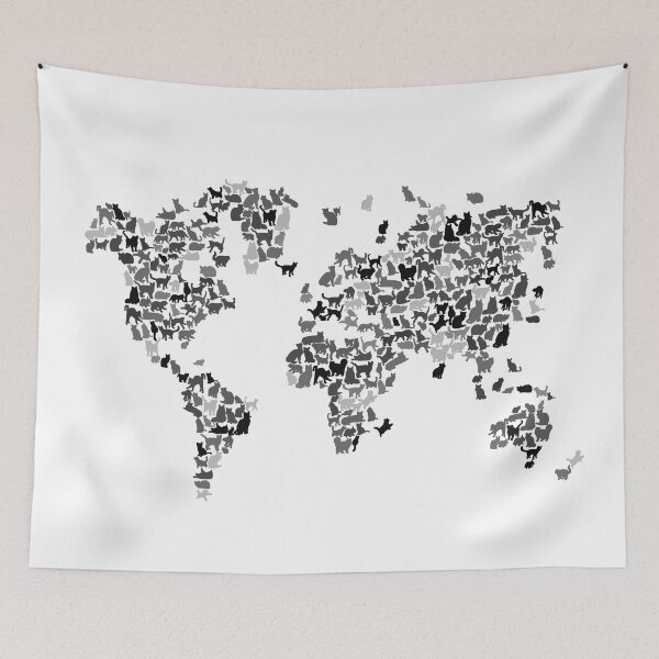 Item preview, Cats World Map designed and sold by InkistPrints.