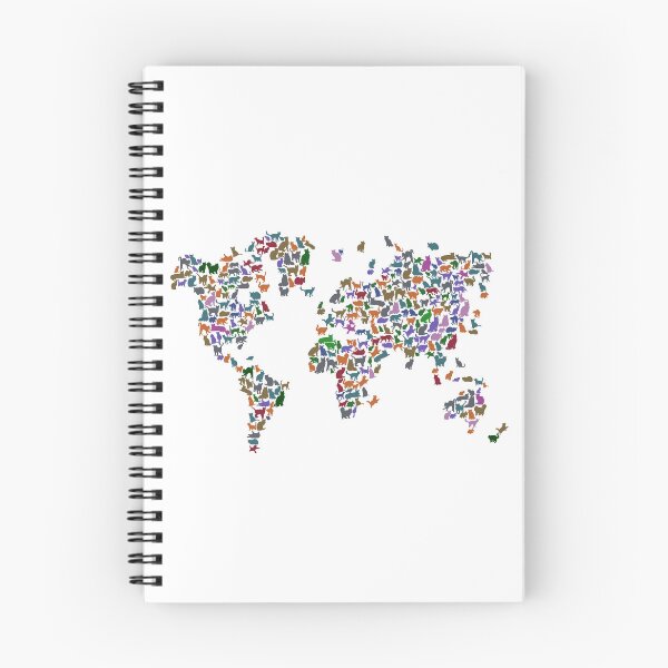 Aperçu de l'œuvre Cats World Map créée et vendue par InkistPrints.