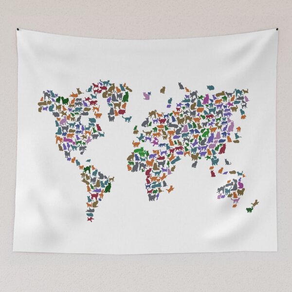 Item preview, Cats World Map designed and sold by InkistPrints.