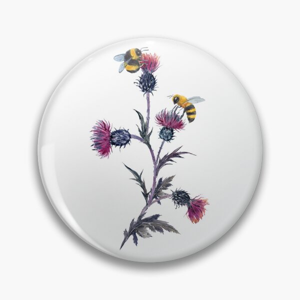 Item preview, Watercolor Scottish Thistle And Bumblebee designed and sold by virillanissa.