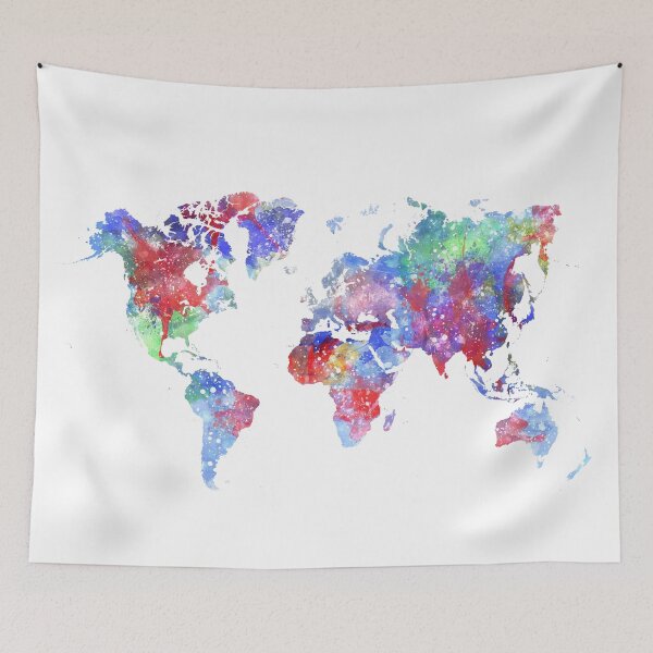 Item preview, Watercolor World Map designed and sold by InkistPrints.