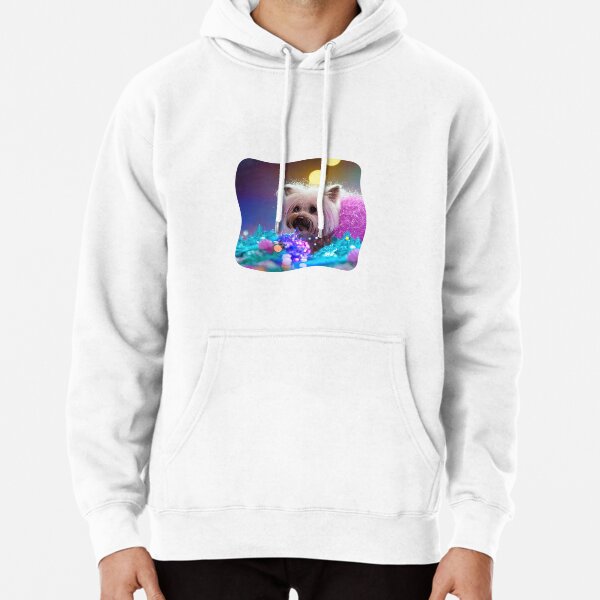 beautiful dog portrait at christmas with fantastic colors Pullover Hoodie