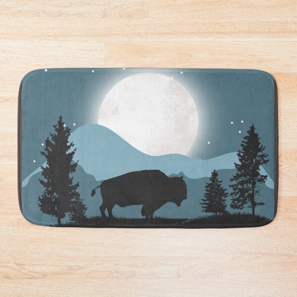 Item preview, Night falls as the Buffalo roam the prarie in Yellowstone designed and sold by Blended Designs ⭐⭐⭐⭐⭐.
