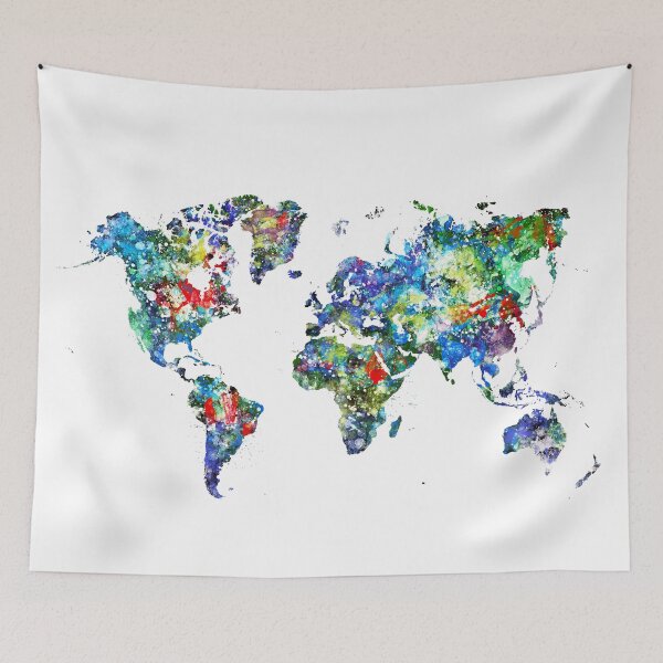 Item preview, Watercolor World Map designed and sold by InkistPrints.