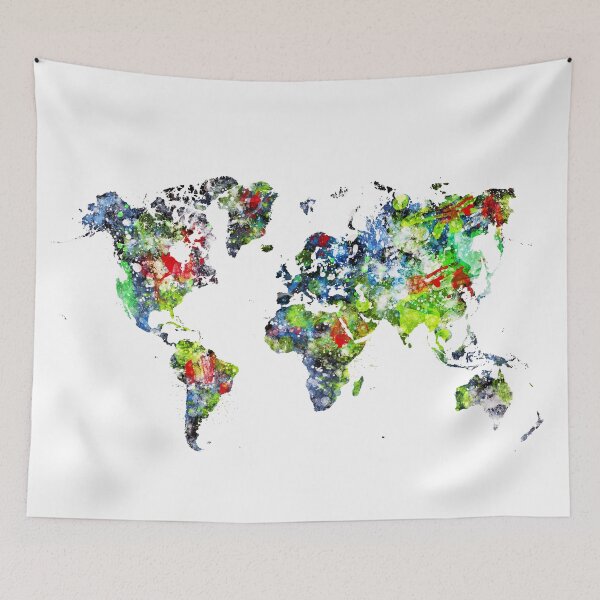 Item preview, Watercolor World Map designed and sold by InkistPrints.