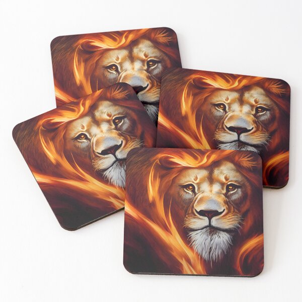 Item preview, The Sacred Lion of One's Inner Fire - spiritual art spiritual artwork spirituality wellness well-being designed and sold by LvSoulCreations.