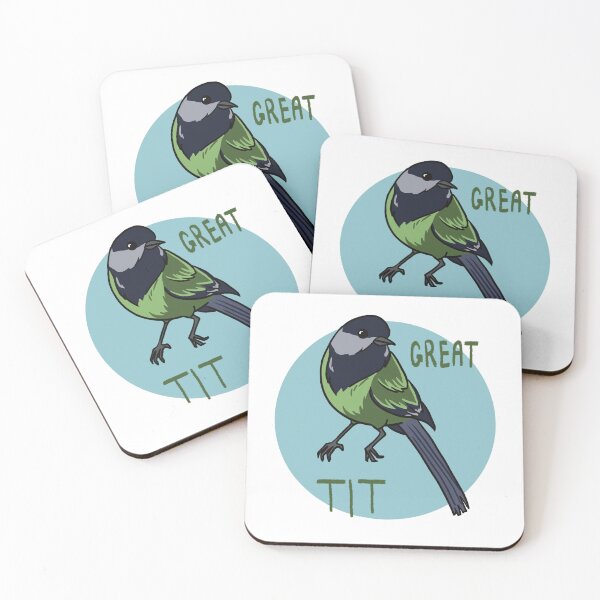 Item preview, Birds with unfortunate names - Great Tit designed and sold by BirdWithHat.