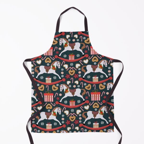 Item preview, Christmas rocking horses and gingerbread cookies seamless pattern designed and sold by trefail.