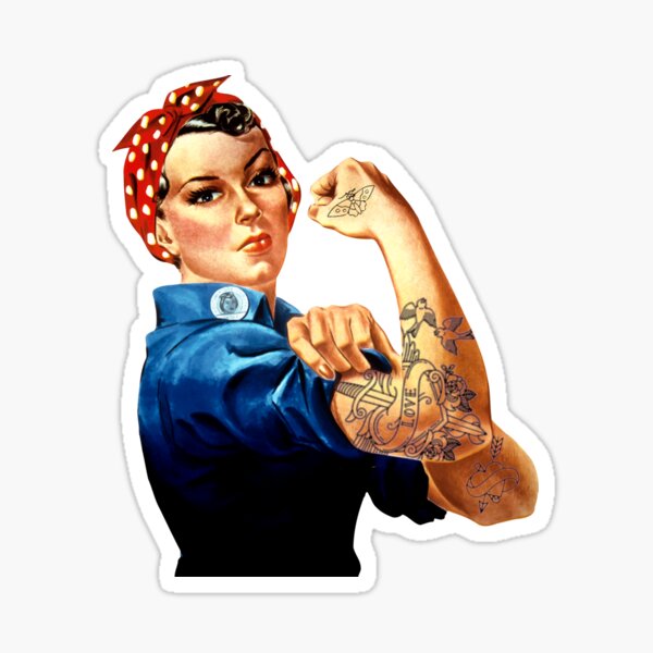 Mom Power Car Decal Sticker Rosie the Riveter Strong Women