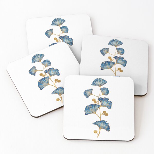 Item preview, Blue And Gold Ginkgo Leaves designed and sold by virillanissa.