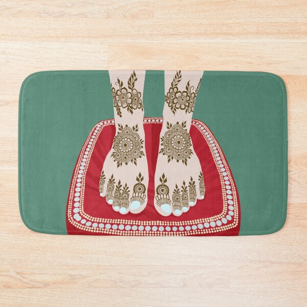 Item preview, Henna feet on a red pillow designed and sold by HennaArtista.