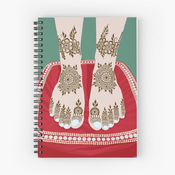 Item preview, Henna feet on a red pillow designed and sold by HennaArtista.