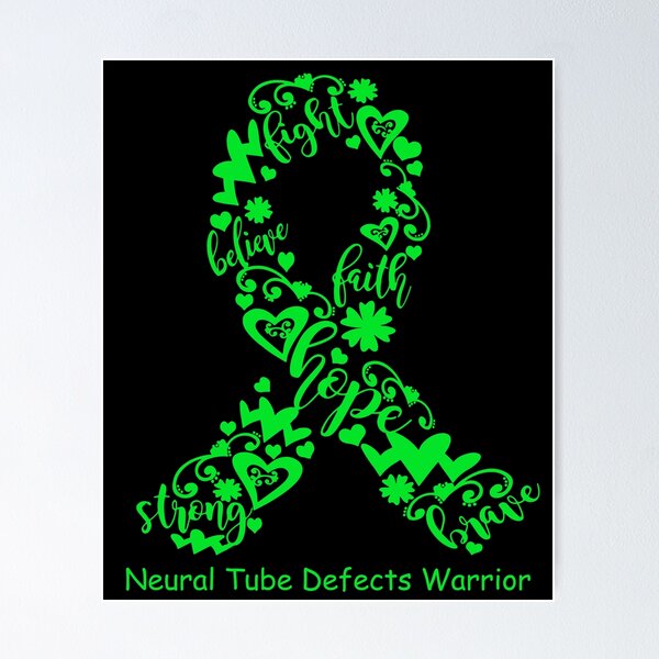 Aperçu de l'œuvre Guerrier des défauts du tube neural - Ruban des défauts du tube neural Strong Hope Believe Fight Faith Brave créée et vendue par CansellBar.