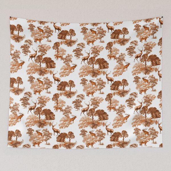 Item preview, Classic Brown French Toile Autumn Countryside Pattern designed and sold by tanjica.