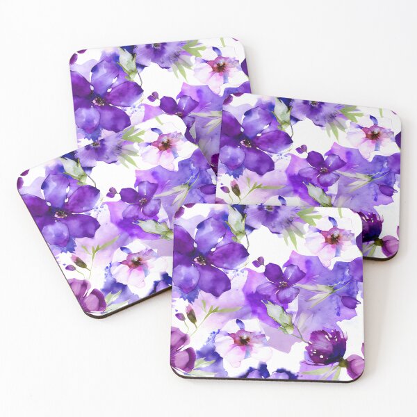 Item preview, Loose Watercolor Morning Glory Pattern in Purple And Violet  designed and sold by ClairesPatterns.