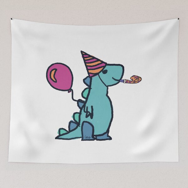 Item preview, dino party 1 (white background) designed and sold by MentaLee.
