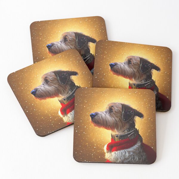 Item preview, dog portrait at christmas with fantastic colors designed and sold by Mebbotai.