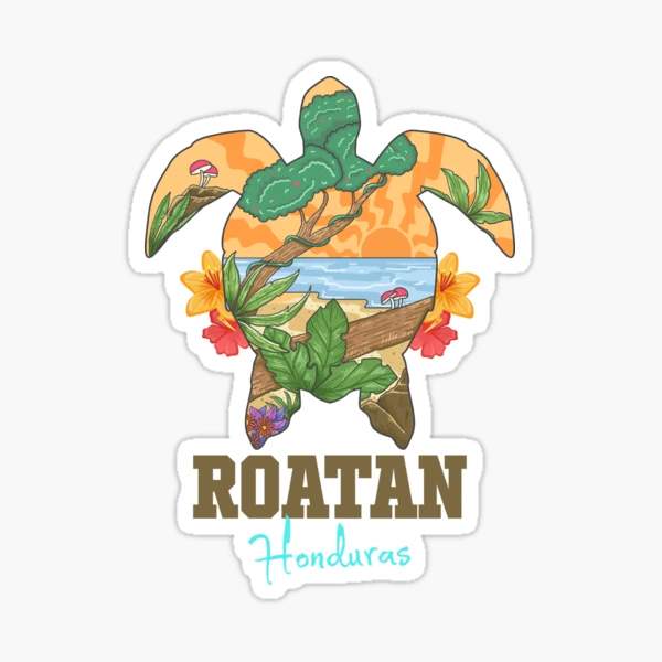 Roatan Bay Islands Honduras Turtle Souvenir Sticker for Sale by MrEddie10