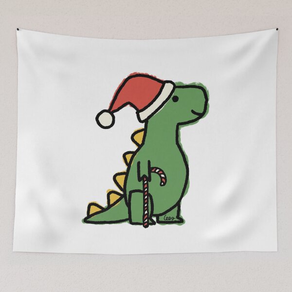 Item preview, Dino Christmas (green, white background) designed and sold by MentaLee.