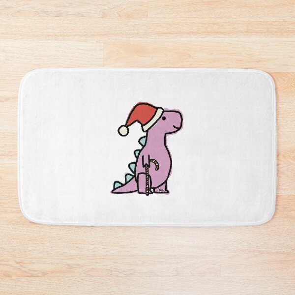 Artikelvorschau, Dino Weihnachten (rosa blau, weißer Hintergrund) entworfen und verkauft von MentaLee.