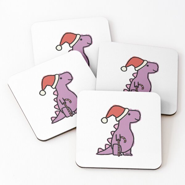 Item preview, Christmas Dino (purple pink, white background) designed and sold by MentaLee.