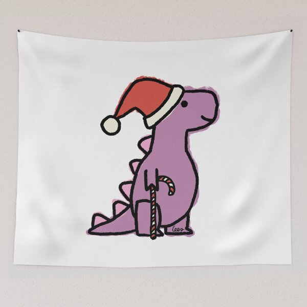 Item preview, Christmas Dino (purple pink, white background) designed and sold by MentaLee.