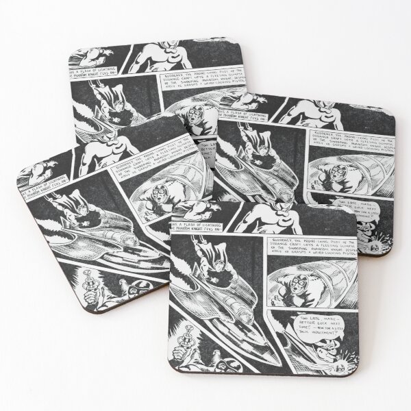 Item preview, Black and white vintage comics space battle scene designed and sold by spinolator.