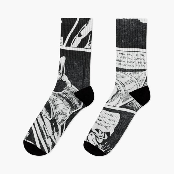 Item preview, Black and white vintage comics space battle scene designed and sold by spinolator.