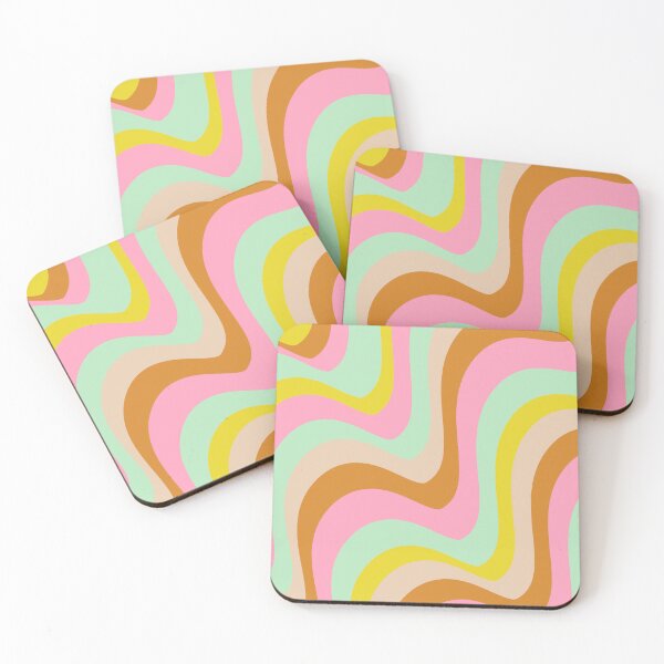 Item preview, Groovy Pastel Mint and Pink Abstract Wavy Lines designed and sold by JuneJournal.