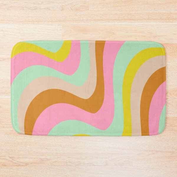 Item preview, Groovy Pastel Mint and Pink Abstract Wavy Lines designed and sold by JuneJournal.