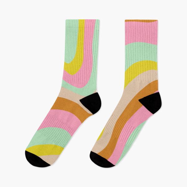 Item preview, Groovy Pastel Mint and Pink Abstract Wavy Lines designed and sold by JuneJournal.