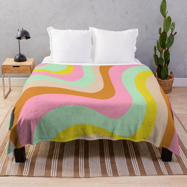 Item preview, Groovy Pastel Mint and Pink Abstract Wavy Lines designed and sold by JuneJournal.