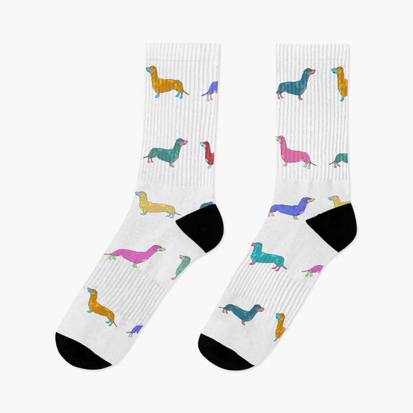Item preview, Dachshunds pop art patterns (white background) designed and sold by MentaLee.