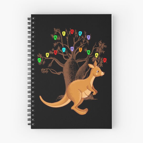 Item preview, Cute Joey Kangaroo And  Australian Boab Tree With Christmas Lights Spelling Merry Christmas  designed and sold by Oaks Creations.