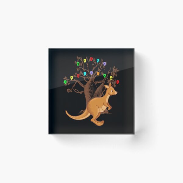 Item preview, Cute Joey Kangaroo And  Australian Boab Tree With Christmas Lights Spelling Merry Christmas  designed and sold by Oaks Creations.