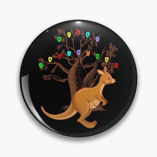 Item preview, Cute Joey Kangaroo And  Australian Boab Tree With Christmas Lights Spelling Merry Christmas  designed and sold by Oaks Creations.