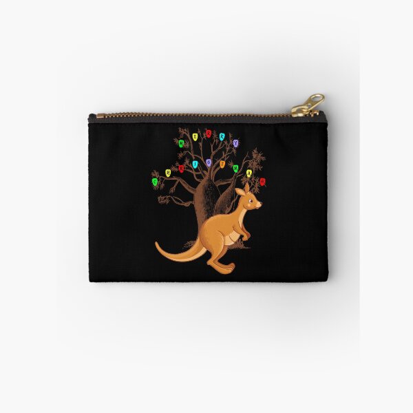 Item preview, Cute Joey Kangaroo And  Australian Boab Tree With Christmas Lights Spelling Merry Christmas  designed and sold by Oaks Creations.