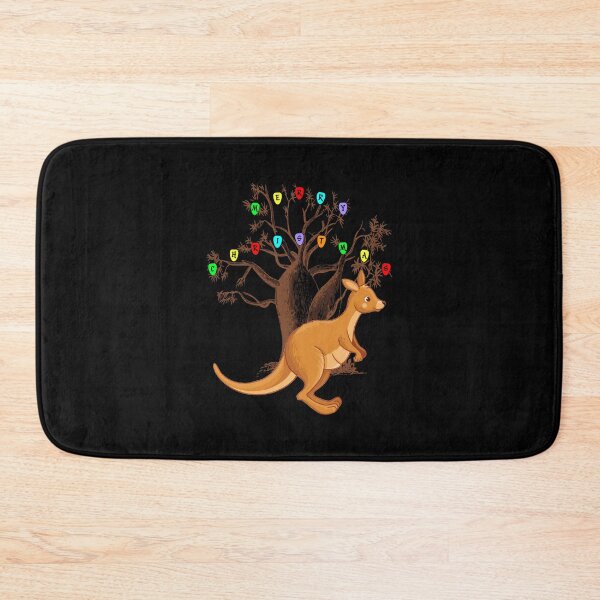 Item preview, Cute Joey Kangaroo And  Australian Boab Tree With Christmas Lights Spelling Merry Christmas  designed and sold by Oaks Creations.