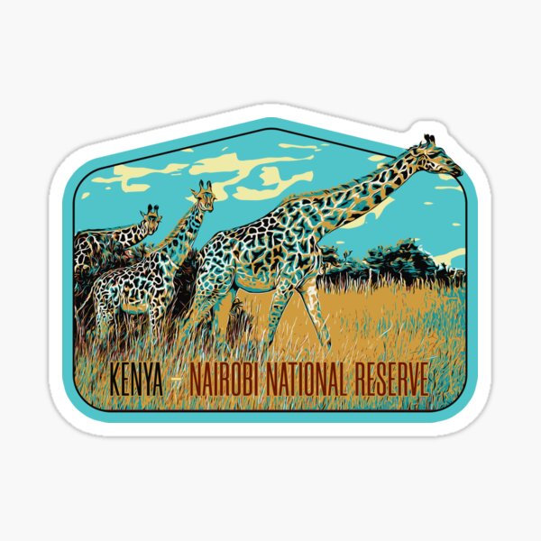 "Nairobi national park Kenya Africa Masai safari travel decal, african