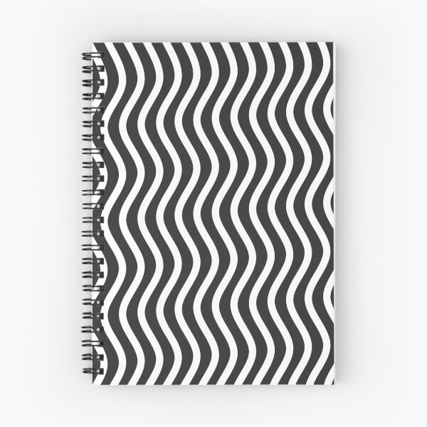 Item preview, Abstract Wavy Lines in White on Black Background designed and sold by JuneJournal.
